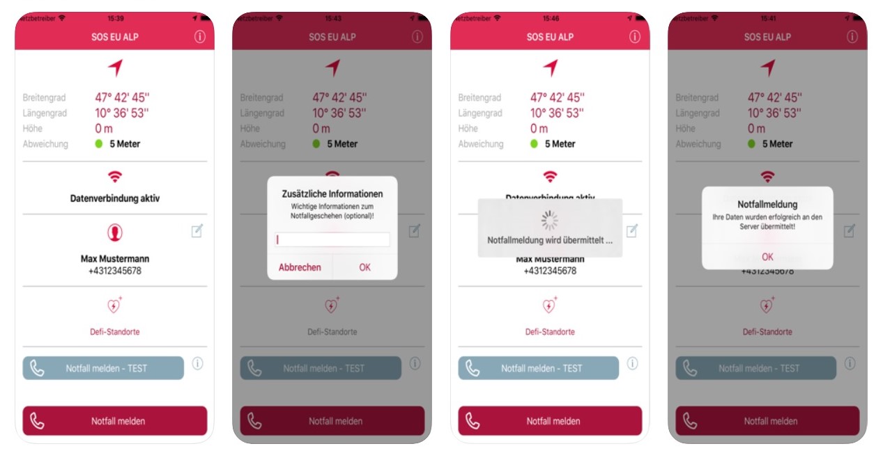 Die SOS-EU-ALP Notruf-App für Tirol, Bayern und Südtirol